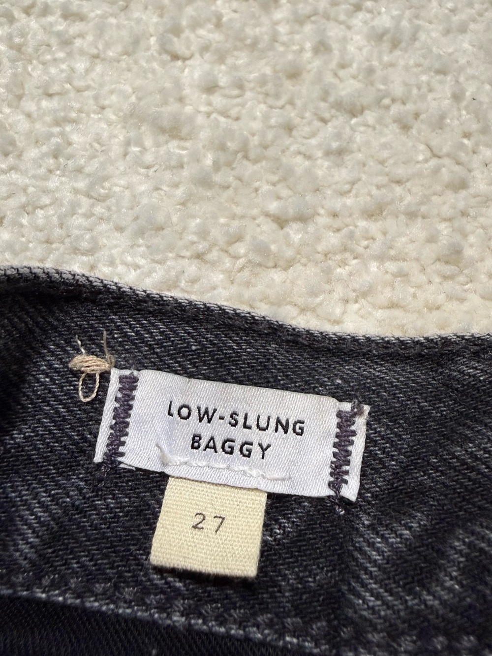 Madewell Low Slung Baggy Denim Jeans Washed Black Kingswood Wash Rigid Size 27 4 - Picture 8 of 14